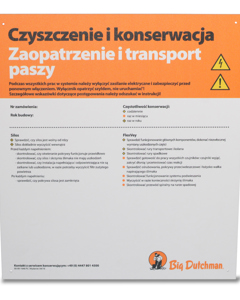 Wartungstafel PL: Futterbevorratung/-beschickung